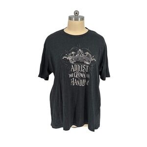 Human Unlimited Adjust Your Crown Graphic T-Shirt Charcoal Plus Size 4XL